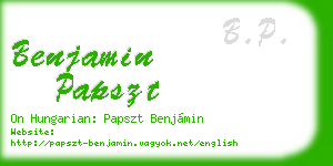 benjamin papszt business card