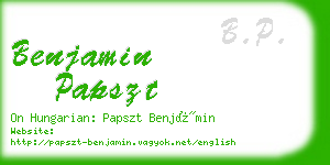 benjamin papszt business card